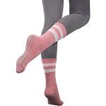 Chaussettes Antidérapantes Femmes Yoga Pilates Chaussettes Confortables pour les Filles d'hôpital d'intérieur (Couleur rose)