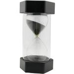 EQLEF Sablier 60 Minutes 16cm, Sabliers Minuterie Horloge de Sable Hourglass pour Enfants Jeux Cuisine Exercice Minuterie de Cuisine Sablier pour Décor de Bureau Domicile, Noir, 60 Min