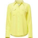 Chemises Equipment jaunes en soie à manches longues pour femme 