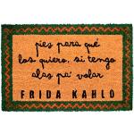Tapis antidérapants marron en fibre de coco Frida Kahlo en promo 