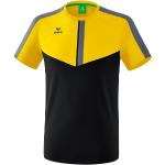 T-shirts col rond jaunes en polyester à manches courtes à col rond Taille XL classiques 