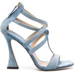 Sandales à talons Ermanno Scervino bleues en denim Pointure 41 avec un talon entre 5 et 7cm pour femme 
