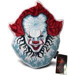 ES Stephen Kings Oreiller Pennywise Clown 32x27,5x6cm Rouge Turquoise Blanc