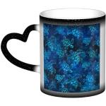 Mugs magiques bleus en céramique à motif tortues romantiques 