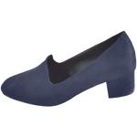 Escarpins d'automne bleu électrique en cuir à talons compensés pour pieds larges Pointure 41 look fashion pour femme 