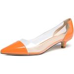 Escarpins pointus orange en caoutchouc Pointure 43 avec un talon entre 3 et 5cm look fashion pour femme 