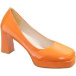 Escarpins à talon haut de printemps orange à bouts carrés Pointure 36 avec un talon entre 7 et 9cm look fashion pour femme 