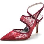 Sandales à talons rouge bordeaux en caoutchouc Pointure 42 avec un talon entre 7 et 9cm look fashion pour femme 