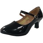 Sandales noires en cuir synthétique à strass en cuir Pointure 39 avec un talon entre 3 et 5cm look fashion pour femme 