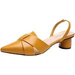 Sandales plates jaunes en feutre à bouts pointus pour pieds larges Pointure 39 look sexy pour femme 