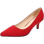 Escarpins talon aiguille saison été rouges respirants à talons aiguilles pour pieds larges Pointure 36 classiques pour femme 