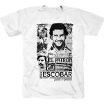 Escobar Narcos El Patrón Cartel de Medellin T-Shirt Chemise Blanc Small
