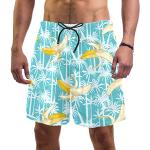 Shorts de bain multicolores à motif banane Taille L look fashion pour homme 