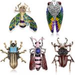 Broches multicolores en émail à motif animaux look fashion pour femme 