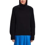 Pullovers Esprit noirs en coton à col roulé Taille S look fashion pour femme en promo 