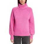 Pullovers Esprit rose fushia en coton à col roulé Taille XS look fashion pour femme en promo 