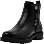 Boots Chelsea Esprit noires en cuir synthétique à motif animaux vegan à fermetures éclair Pointure 37 look fashion pour femme en promo 