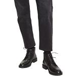 Bottes Esprit noires en cuir synthétique en cuir à lacets Pointure 46 look fashion pour homme 