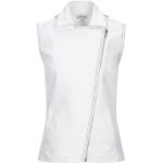 Vestes zippées blanches en coton sans manches Taille M pour femme en promo 
