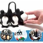 Accessoires de cuisine noires en plastique à motif pingouins 