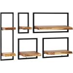 Étagère armoire meuble design Set d' murales 5 pcs bois massif et acier 2702227/2