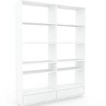 Étagère bureau - Blanc, design contemporain, cabinet de rangement, avec tiroir Blanc - 152 x 200 x 35 cm, modulable