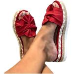 Sandales rouges à effet léopard à strass en cuir à bouts ouverts Pointure 41 look fashion pour femme 
