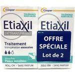 ETIAXIL - Déodorant Détranspirant - Traitement Transpiration Excessive - Aisselles - SENSITIVE - Peaux Sensibles - Lot de 2x15 ml