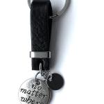 Porte-clés gris acier en cuir en cuir personnalisés 