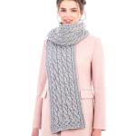 Écharpes à mailles gris anthracite en laine à motif USA pour femme 