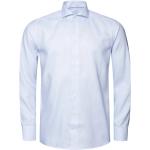 Chemises ETON bleus clairs en coton à manches longues à manches longues Taille L pour homme 