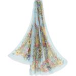 Foulards en soie Etro bleus à fleurs en modal à franges à motif fleurs Tailles uniques pour femme 