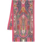 Foulards en soie Etro rose framboise à motif paisley à franges Tailles uniques pour femme 