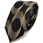 Cravates mi-slim Tigertie noires en soie look fashion pour homme 