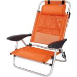 Chaises de plage orange en aluminium pliables 