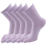 Chaussettes à doigts violettes lavable en machine en lot de 5 Pointure 39 look fashion pour femme 