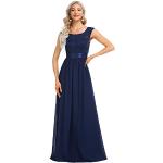 Robes de soirée longues bleu marine à fleurs Taille XXL look fashion pour femme 