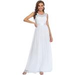 Robes de soirée longues blanches à fleurs en mousseline Taille XL look fashion pour femme en promo 