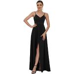 Robes de bal longues noires sans manches à col en V Taille 3 XL look fashion pour femme en promo 