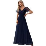 Robes de soirée longues bleu marine à paillettes longues Taille XL look fashion pour femme 