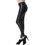 Leggings fantaisie noirs en cuir synthétique Taille M look sexy pour femme 