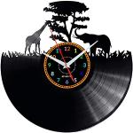 Horloges murales noires à motif Afrique 