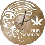 EVEVO Bob Marley Horloge Murale en Bois 50 cm 109 Couleurs à Choisir Parmi Horloge Rétro Décoration de Chambre Cadeau Fait à la Main Style Vintage Maison Horloge Bob Marley