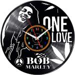 Horloges murales noires Bob Marley 