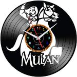 EVEVO Mulan Disney Horloges Murales Disque Vinyle Disques Vinyliques Horloges Murales Vinyle Record Mur l'horloge Créatif Classique Accueil Décor Musical Mulan Disney