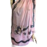 Robes en soie roses imprimé Indien à sequins Taille L 75 look vintage pour femme 