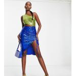 Robes asymétriques vertes à sequins mi-longues Taille XXL look color block pour femme en promo 