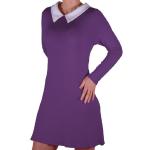Robes col claudine Eye Catch violettes à manches longues à col Claudine Taille XXL plus size look casual pour femme 