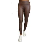 Leggings en cuir marron en cuir synthétique Taille XS look fashion pour femme 