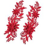 Robes fleuries de mariée rouges à fleurs en dentelle pour femme 